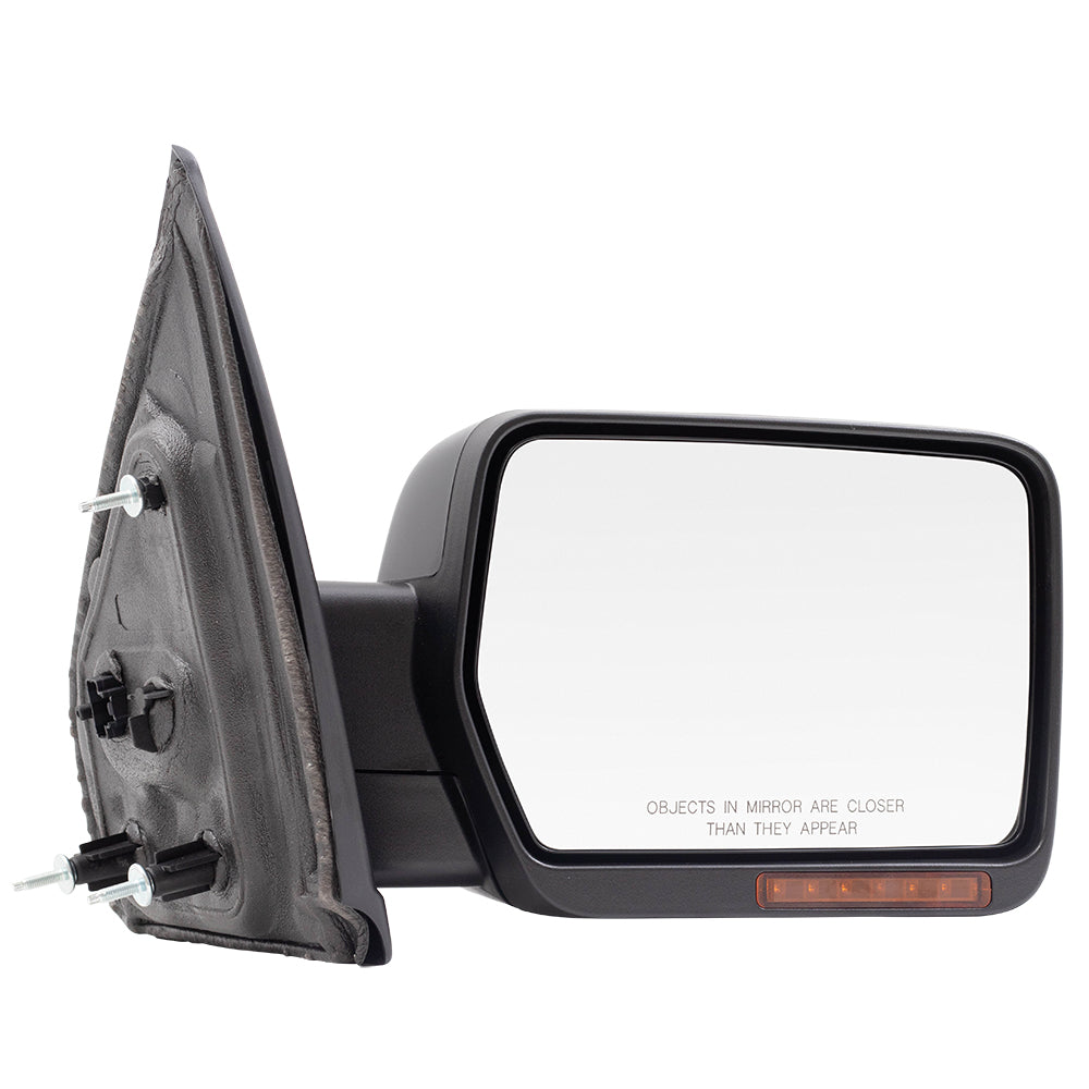 Brock Replacement Driver and Passenger Side Pedestal Type Power Mirrors Paint to Match Black with Heat, Signal, Memory, Reflector and Manual Folding Compatible with 2009-2014 F-150