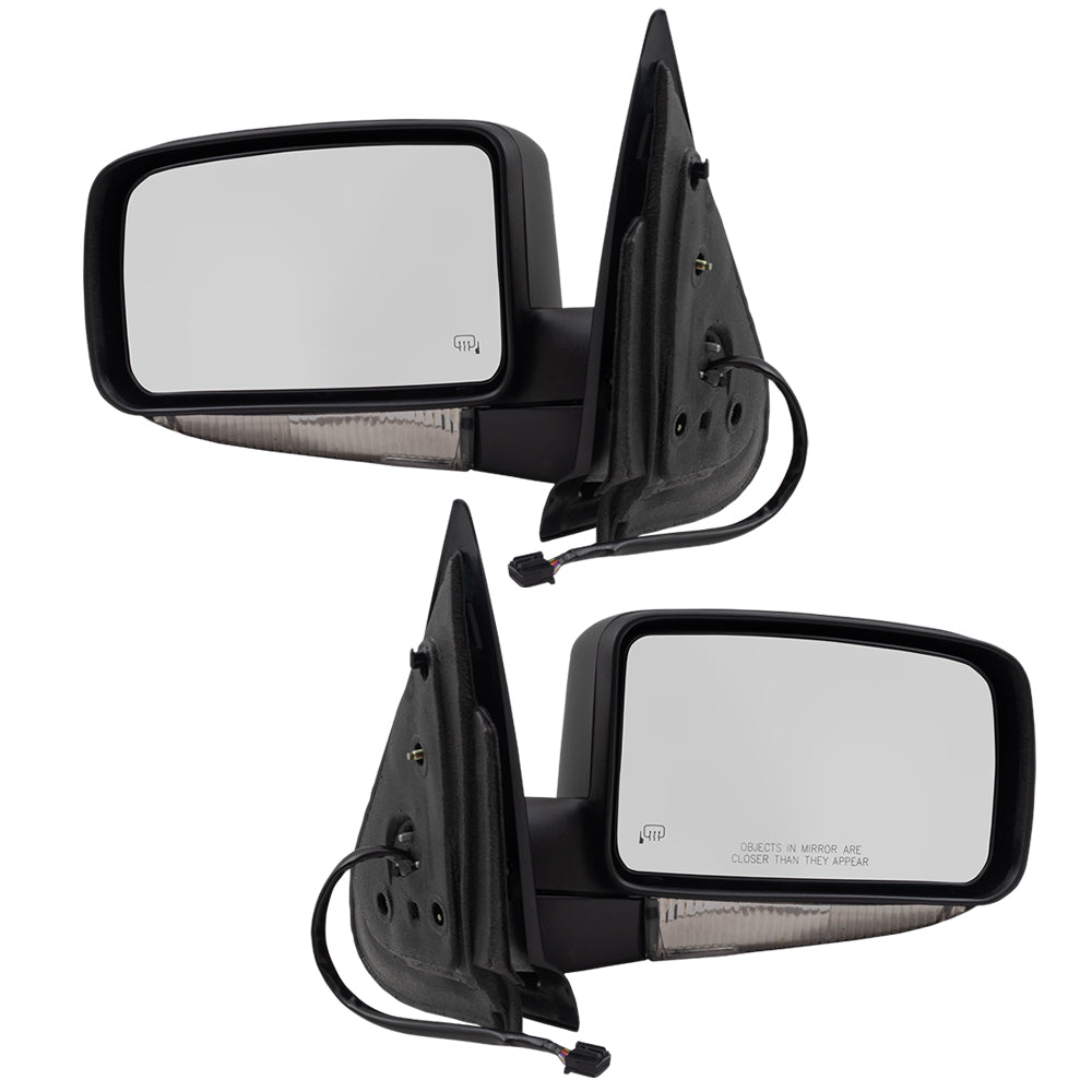 Brock Replacement Driver and Passenger Side Power Mirrors Paint to Match Black with Heat, Signal, Memory, Puddle Light and Power Folding Compatible with 2005-2006 Expedition & 2003-2006 Navigator