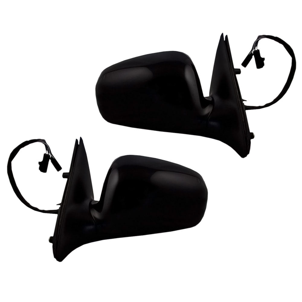 Brock Replacement Driver and Passenger Side Power Mirrors with 10H6P/4H4P, Smooth Black Finish, Heat and Memory without Auto Dim Compatible with 1998-2002 Town Car