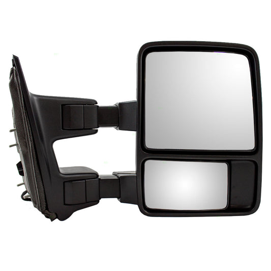 Brock 3334-2013R Passenger Side Right Manual Tow Mirror Textured Black with Dual Manual Telescopic Arms-Ambient Air Temperature Compatible with 2011-2012 Ford F-Series Super Duty