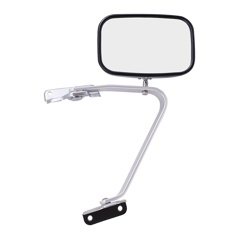 Manual Side View Chrome Mirror with Metal Housing Replacement for 1980-1997 F100 F150 F250 F350 Pickup 1980-1996 Bronco