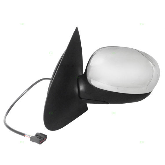 Drivers Power Side View Mirror Black w/ Chrome Cover with Signal Replacement for 2001-2003 F150 SuperCrew Cab Pickup Truck