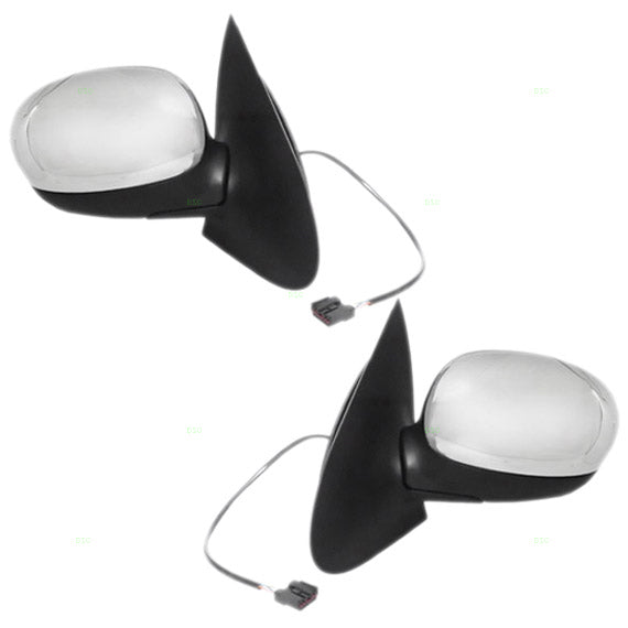 Driver and Passenger Power Side View Mirrors Chrome Covers with Signal Replacement for 2001-2003 F150 SuperCrew Cab Pickup Truck