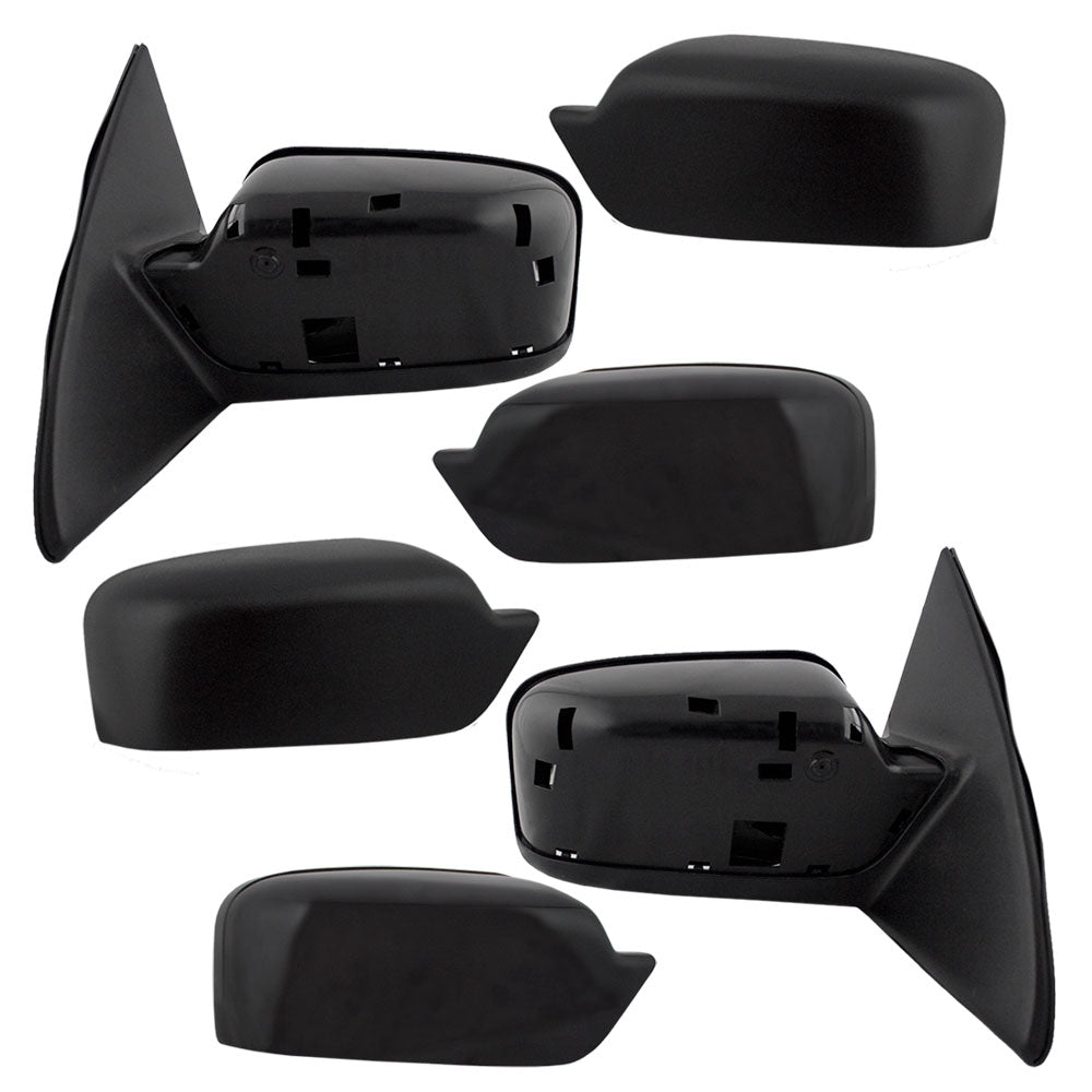 Driver and Passenger Power Side View Mirrors with Smooth & Textured Covers Replacement for 2006-2010 Fusion Milan 6E5Z17683A 6E5Z17682A