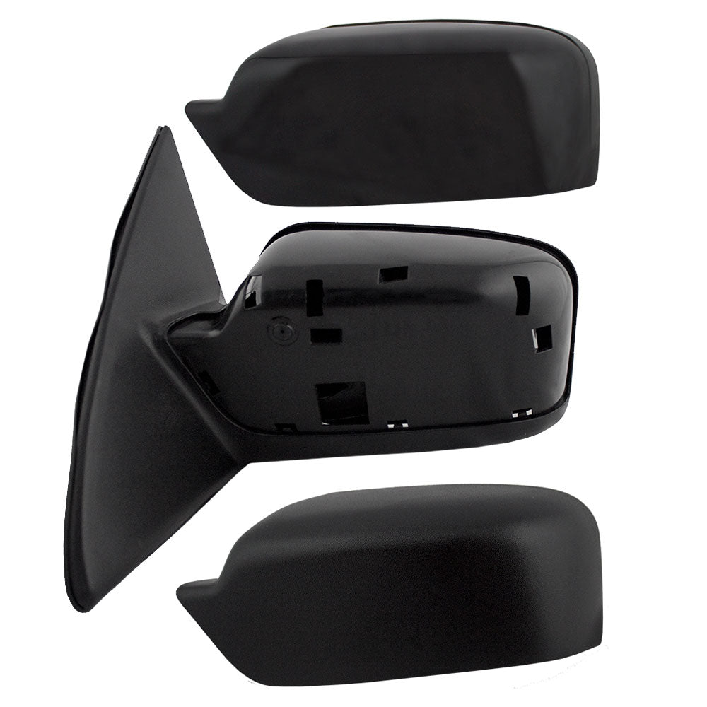 Drivers Power Side View Mirror with Smooth & Textured Covers Replacement for 2006-2010 Fusion Milan 6E5Z17683A