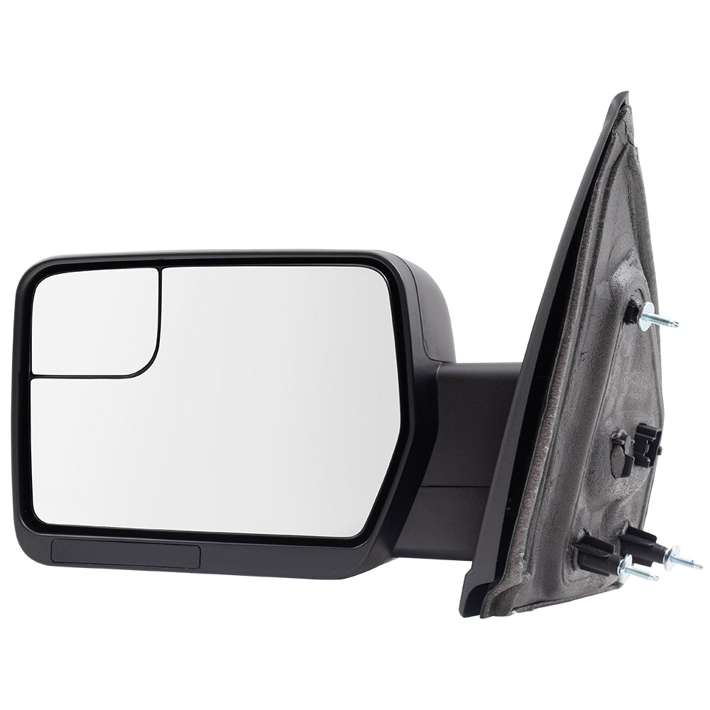 Brock Drivers Left Textured w/ Spotter Glass Power Side View Mirror Replacement for BL3Z 17683 BA BL3Z17683BA