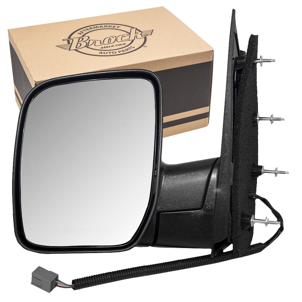 Drivers Power Side View Sail Type Mirror with Single Glass Replacement for 2002-2008 E-Series Van 7C2Z17683AA