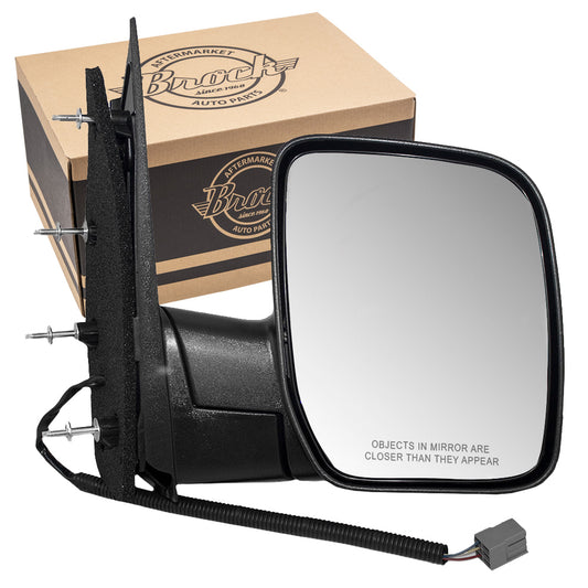 Passengers Power Side View Sail Type Mirror with Single Glass Replacement for 2002-2008 E-Series Van 7C2Z17682AA