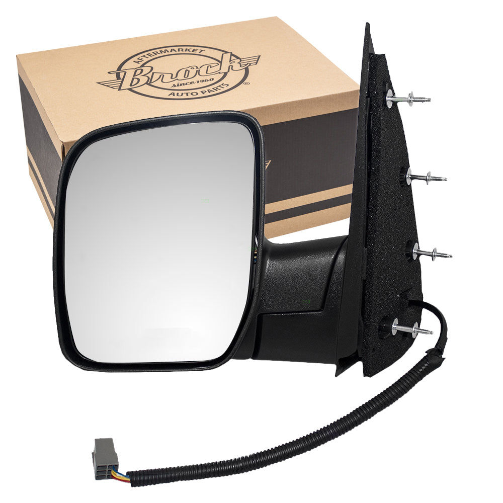 Drivers Power Side View Sail Type Mirror Glass Textured Replacement for 2009-2014 E-Series Van 9C2Z17683AA