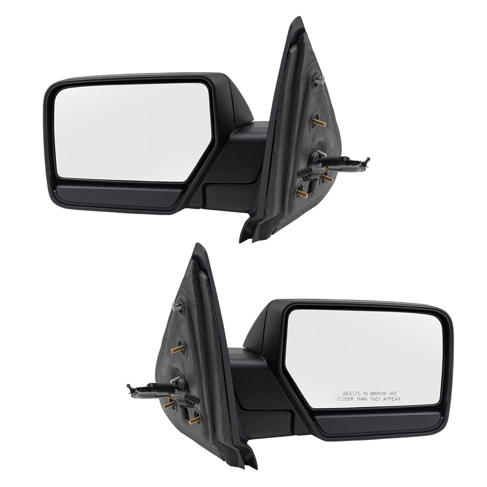 BROCK Pair Power Mirrors Replacement for 2007-2014 Ford Expedition Driver and Passenger Set Puddle Lamp Textured Manual Folding 7L1Z17683CA 7L1Z17682EA