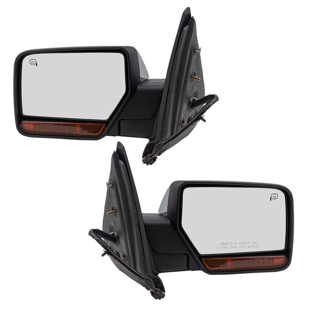 BROCK Pair Power Folding Side Mirrors Replacement for 2007-2008 Ford Expedition Driver and Passenger Set Heated Chrome Caps Signal Memory Puddle Lamp 8L7Z17683AA 8L7Z17682AA