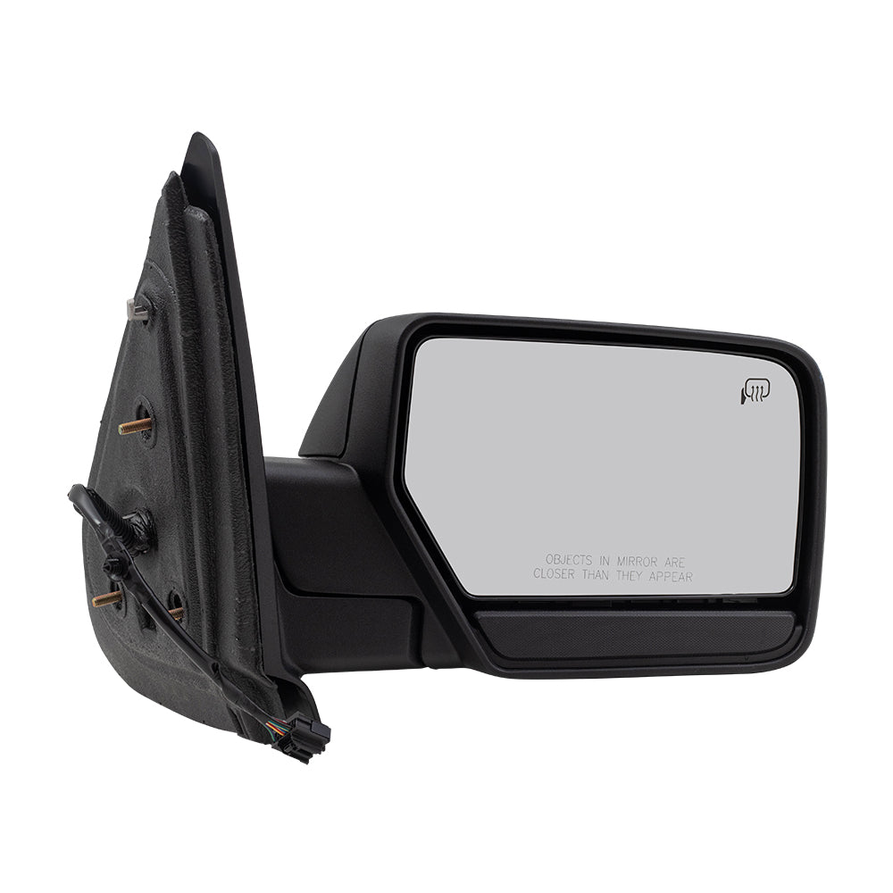 Brock Aftermarket Replacement Part Passenger Side Power Mirror Textured Black with Heat-Puddle Light-Manual Folding Without Signal-Memory-Spotter Glass-Auto Dim Compatible with 2011 Ford Expedition