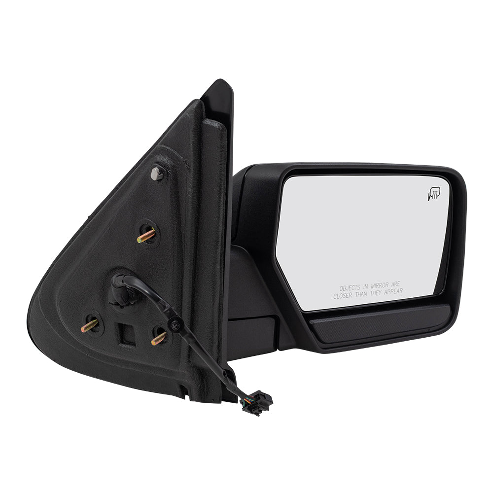 Brock Aftermarket Replacement Part Passenger Side Power Mirror Textured Black with Heat-Puddle Light-Manual Folding Without Signal-Memory-Spotter Glass-Auto Dim Compatible with 2011 Ford Expedition