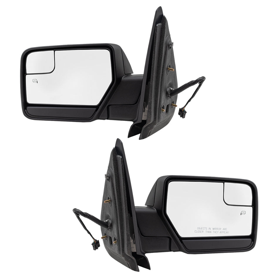 BROCK Pair Side Power Mirrors Replacement for 2012-2017 Ford Expedition Driver and Passenger Set Heated Spotter Glass Puddle Lamp C1Z17683AA CL1Z17682AA