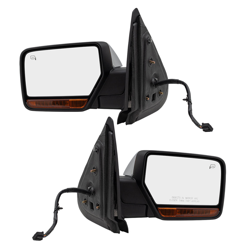 Pair Power Folding Mirrors Chrome Replacement for 2009-2010 Expedition Navigator Driver and Passenger Set Heated Signal Memory Puddle Lamp 9L7Z17683AA 9L7Z17682AA