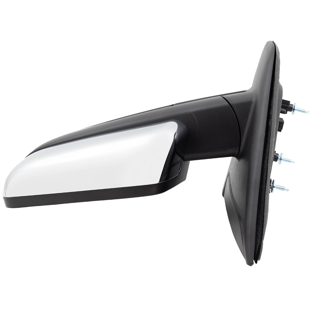 Brock Replacement Driver Side Pedestal Type Power Mirror with Chrome Cover, Heat, Signal, Memory, Reflector, Puddle Light, Spotter Glass and Power Folding Compatible with 2009-2014 F-150