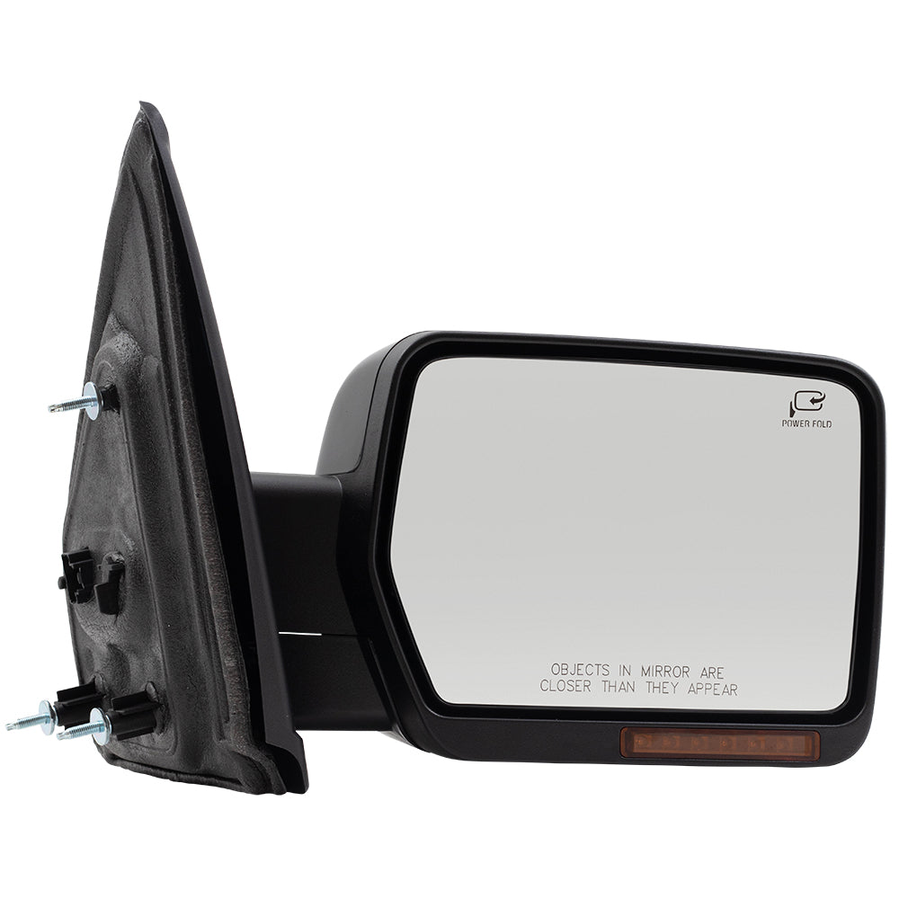 Brock Passengers Power Folding Side View Mirror PTM Ready-to-Paint Heated Signal Reflector Memory Puddle Lamp fits 09-14 Ford F-150 Pickup Truck BL3Z17682FAPTM FO1321413