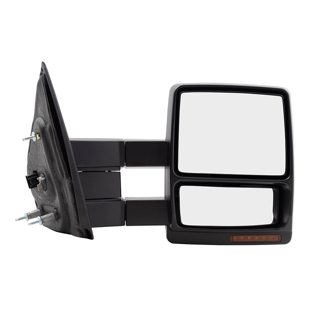 Passengers Power Side Tow Mirror Heated Signal Memory Puddle Lamp w/ Chrome Cover Replacement for 2008-2014 Ford F150 Pickup Truck 9L3Z17682EC