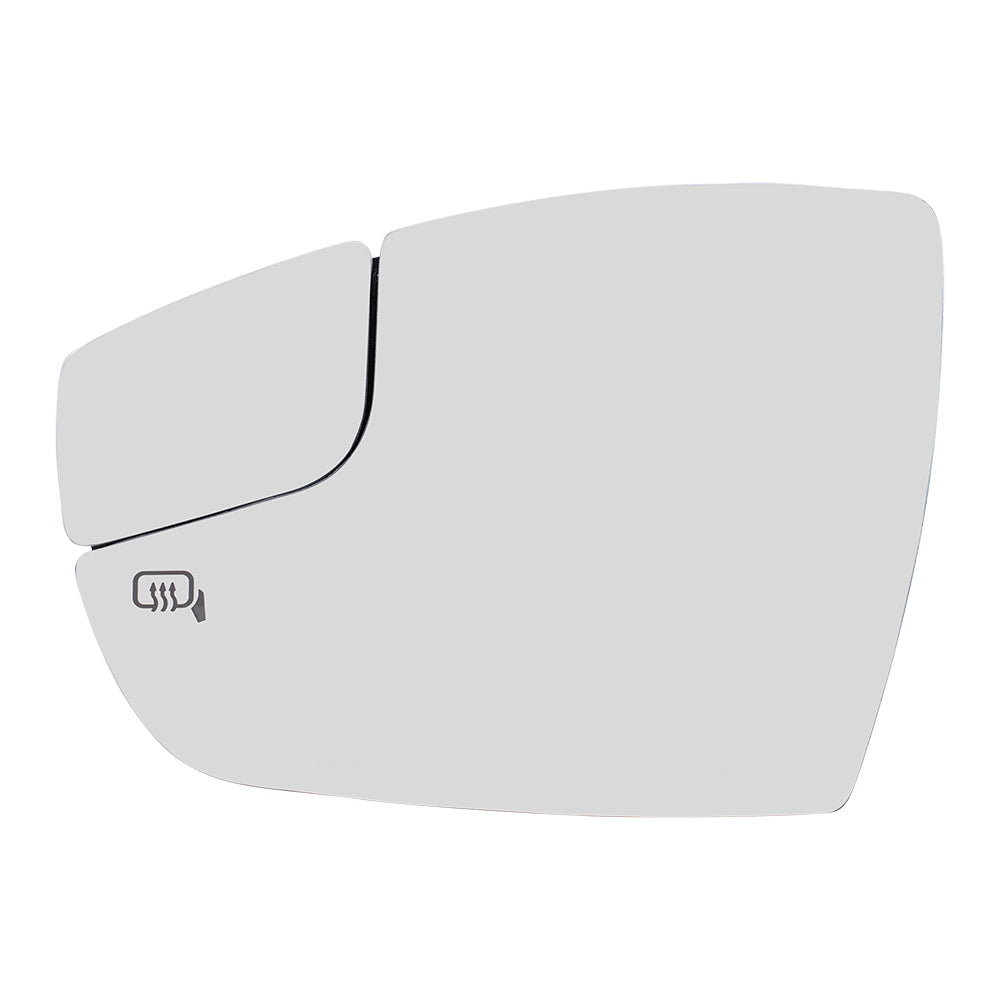 Brock Replacement Driver Side Mirror Glass & Base with Heat and Spotter Glass without Blind Spot Detection Compatible with 2012-2018 Focus