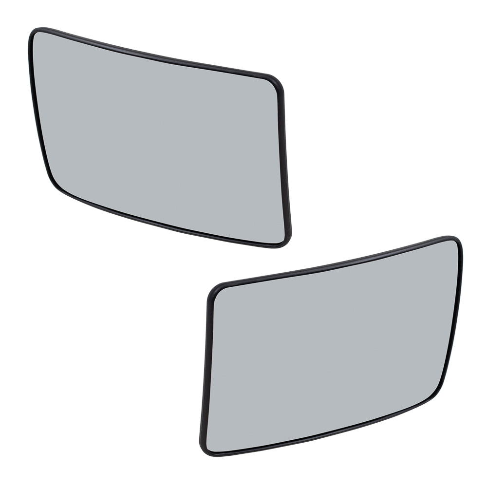 Brock Replacement Pair Power Lower Tow Mirror Glass with Bases Heated Compatible with 09-12 Super Duty Pickup