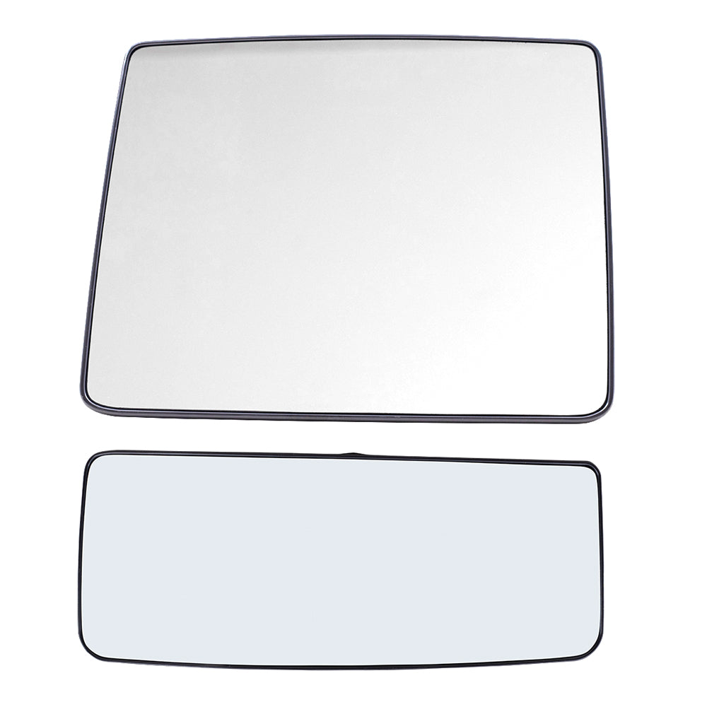 Brock Replacement Drivers Upper and Lower Tow Mirror Glass and Bases without Heat Compatible with 07-12 F150 F-150