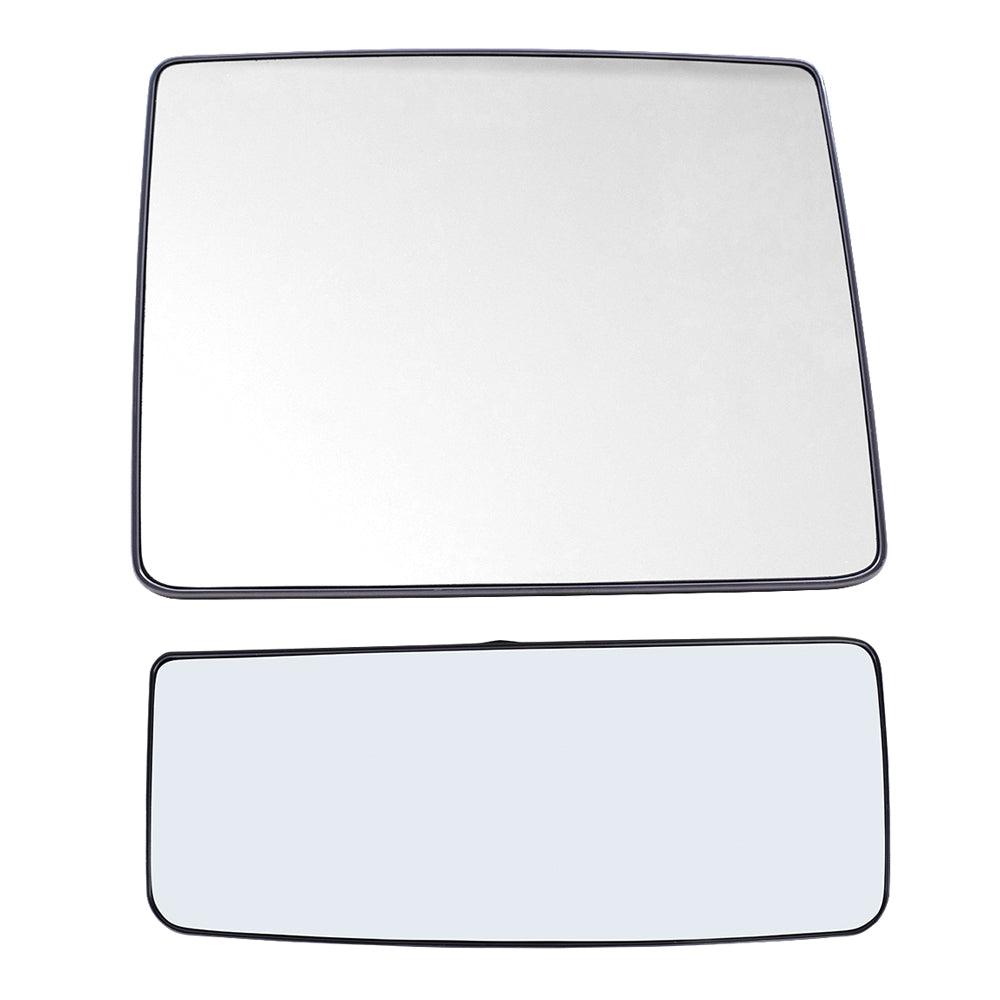 Brock Replacement Passengers Upper and Lower Tow Mirror Glass and Bases without Heat Compatible with 07-12 F150 F-150