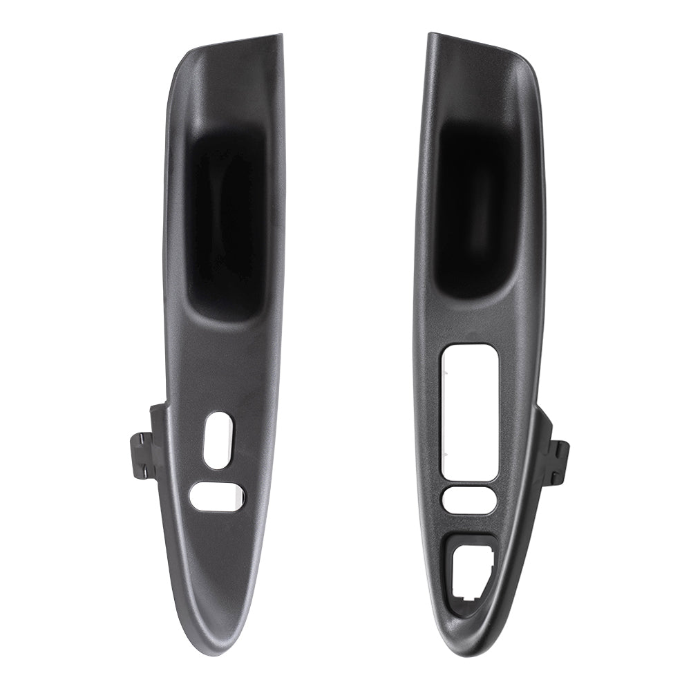 Brock Replacement Driver and Passenger Side Black Inside Door Pull Handle Switches Housing Set Compatible with 1994-1998 Mustang Convertible with Power Windows