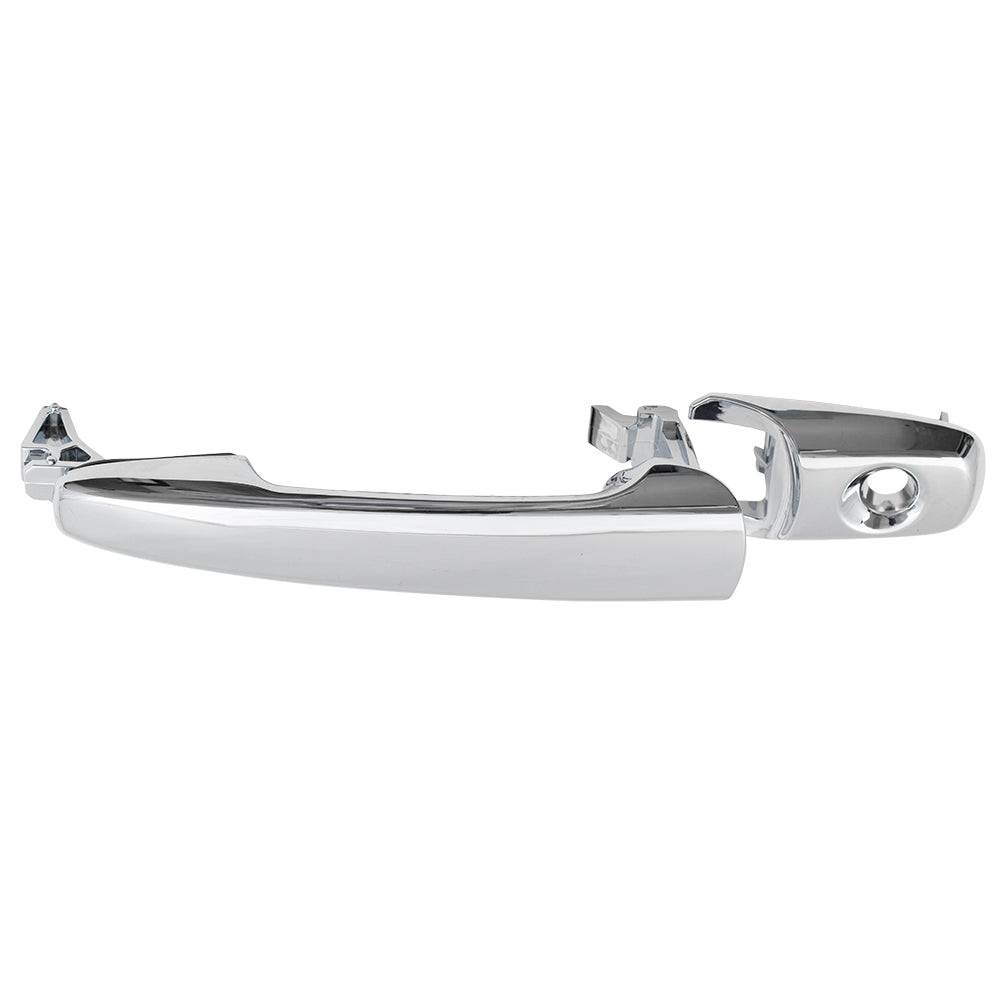 Brock Replacement Outside Door Handle Compatible with 2006-2012 Fusion Drivers Front Chrome Left w/ Cap Keyhole AH6Z5422404BA AH6Z 5422404 BA