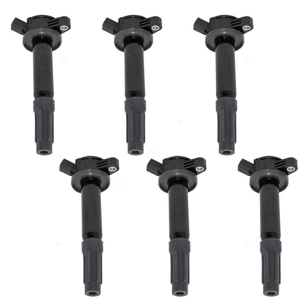 Brock Replacement Set of Six Ignition Spark Plug Coils Compatible with 09-12 Escape 3.0L ZZD4-18-100