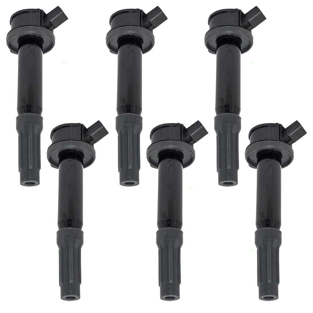 Brock Replacement Set of Six Ignition Spark Plug Coils Compatible with 09-12 Escape 3.0L ZZD4-18-100