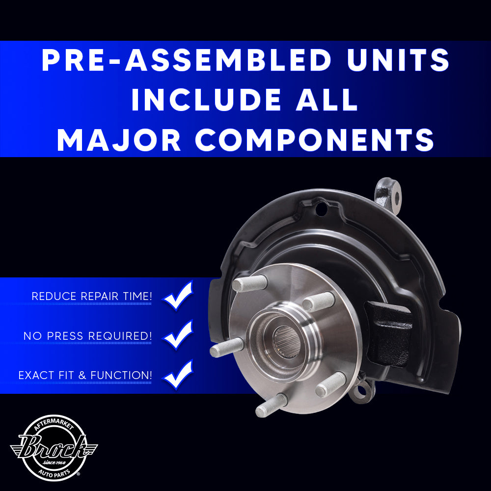 Brock Aftermarket Replacement Front Driver Left Loaded Steering Knuckle Assembly Compatible with 2002-2006 Nissan Altima