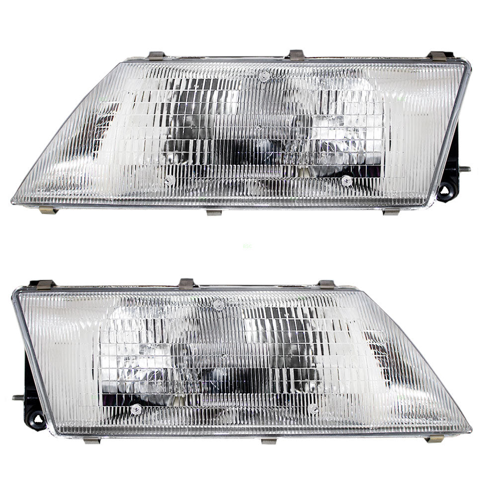 Brock Replacement Driver and Passenger Headlights Headlamps Compatible with 95-98 Sentra 26060-1M325 26010-1M325