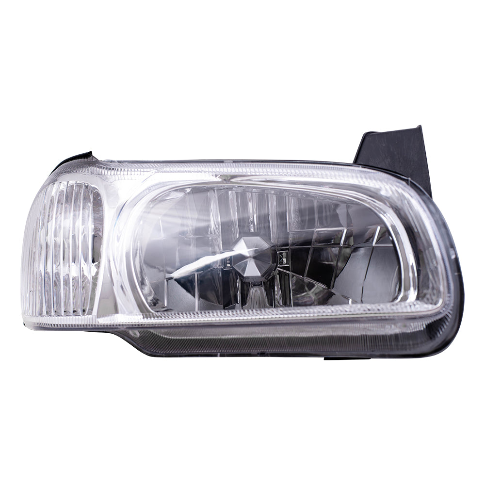 Brock Replacement Passengers Headlight Headlamp with Chrome Bezel Compatible with 00-01 Maxima 26010-2Y925