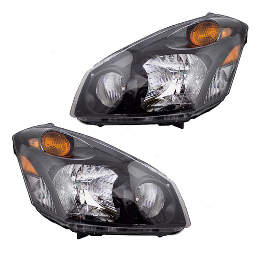 Brock Replacement Pair Set Halogen Combination Headlights Headlamps Compatible with 04-09 Quest 260605Z026 260105Z026