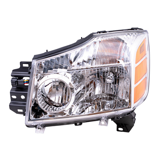 Brock Replacement Drivers Headlight Headlamp Compatible with 04-07 Armada 04-07 Titan Pickup Truck 26060-7S026