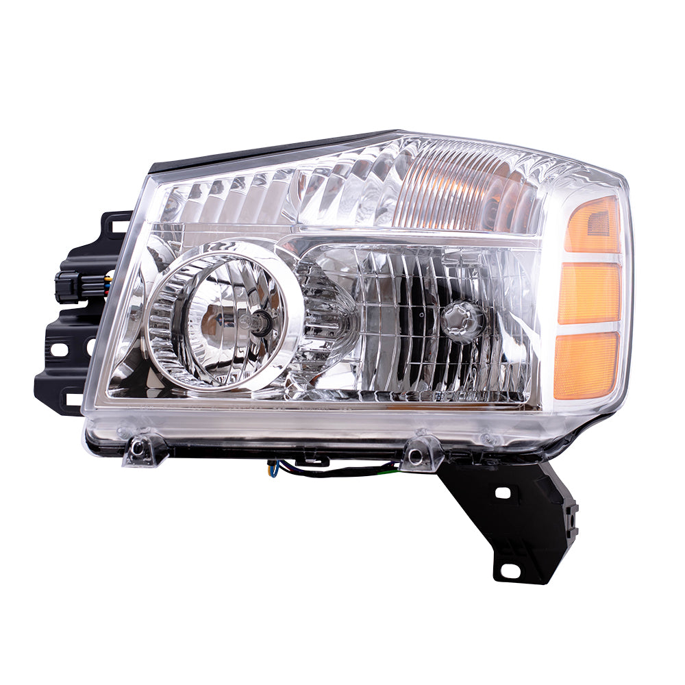 Brock Replacement Drivers Headlight Headlamp Compatible with 04-07 Armada 04-07 Titan Pickup Truck 26060-7S026