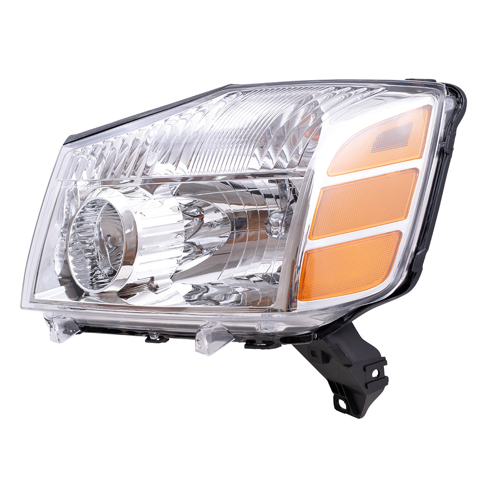 Brock Replacement Drivers Headlight Headlamp Compatible with 04-07 Armada 04-07 Titan Pickup Truck 26060-7S026