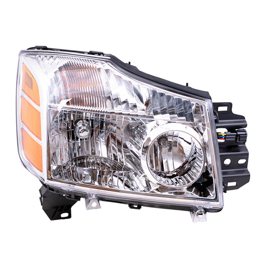 Brock Replacement Passengers Headlight Headlamp Compatible with 04-07 Armada 04-07 Titan Pickup Truck 260107S026