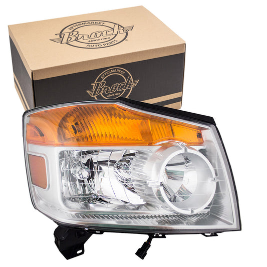 Brock Replacement Passengers Halogen Combination Headlight Headlamp Compatible with 08-15 Armada SUV 26010-9GA0B