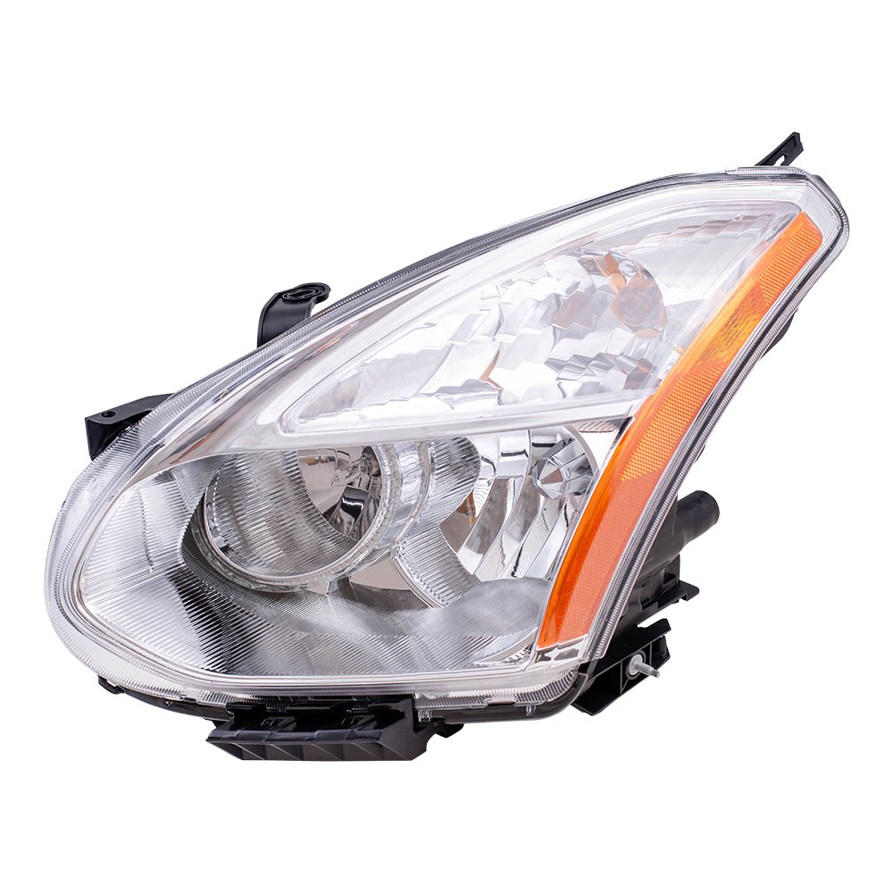 Brock Replacement Drivers Halogen Combination Headlight Headlamp Chrome Bezel Compatible with 08-10 Rogue 26060-JM00A