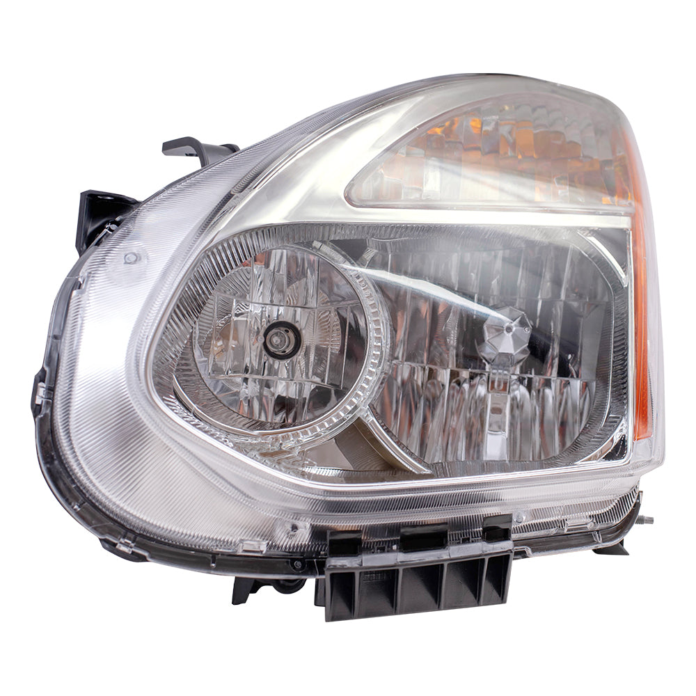 Brock Replacement Drivers Halogen Combination Headlight Headlamp Chrome Bezel Compatible with 08-10 Rogue 26060-JM00A