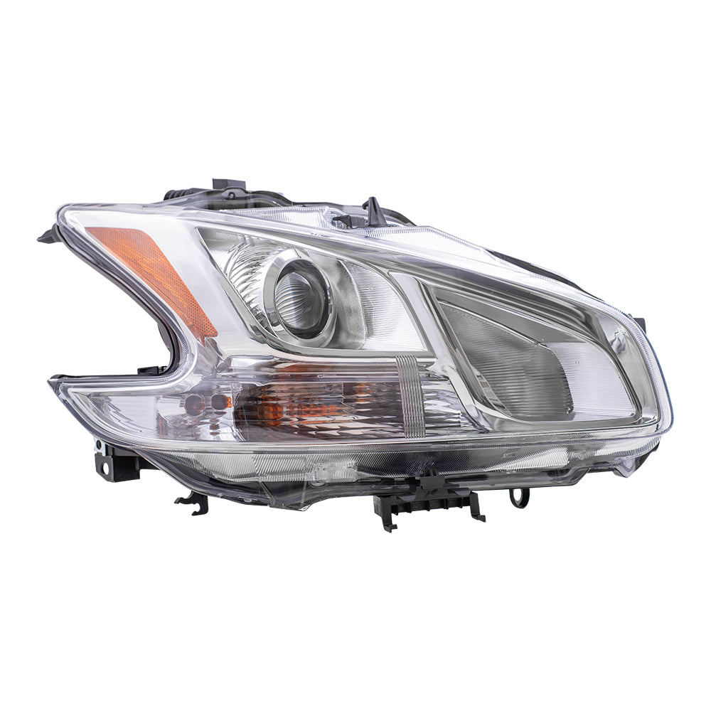 Brock Replacement Driver and Passenger Halogen Headlights Headlamps Compatible with 09-14 Maxima 26060-9N00A 26010-9N00A