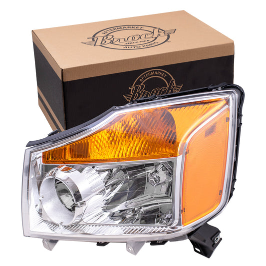 Brock Replacement Drivers Headlight Headlight Compatible with 08-15 Titan Pickup Truck 260609FF0A