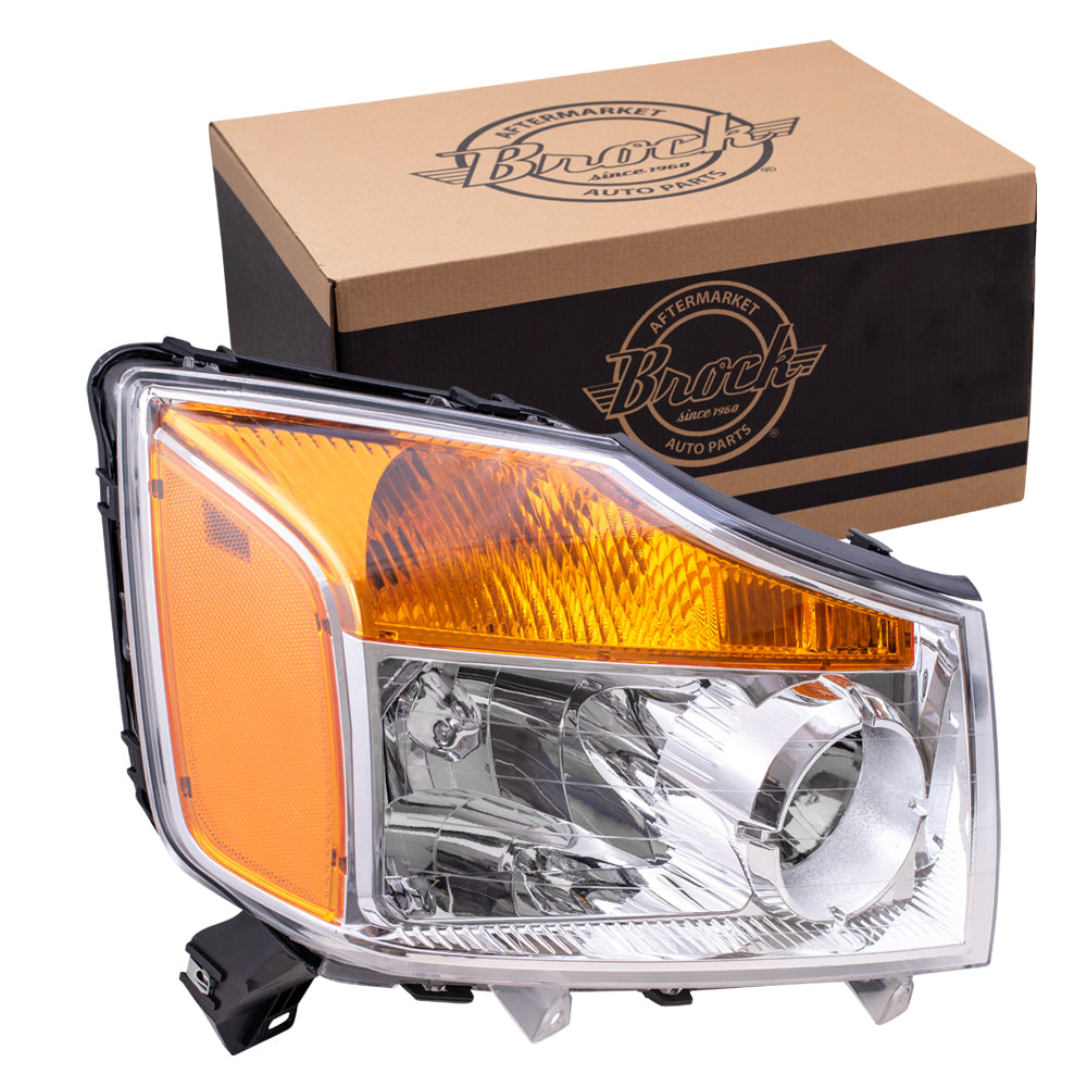 Brock Replacement Passengers Headlight Headlamp Compatible with 08-15 Titan Pickup Truck 260109FF0A