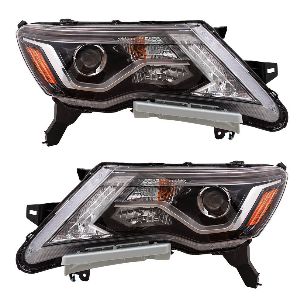 Brock Replacement Set Halogen Headlights Compatible with 2017 2018 2019 Pathfinder