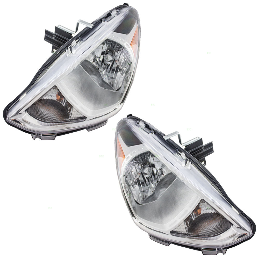 Brock Replacement Pair Set Combination Headlamps Headlights Compatible with 2015-2019 Versa Sedan 26060-9KK0A 26010-9KK0A