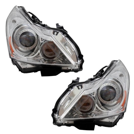 Brock Replacement Pair HID Headlights Compatible with 2010-2013 G37 Sedan