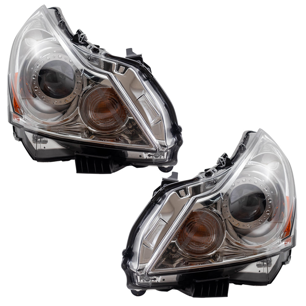 Brock Replacement Pair HID Headlights with Smoked Lens Compatible with 2010-2013 G37 Sedan