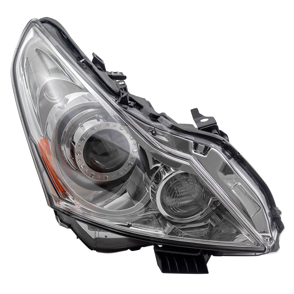 Brock Replacement Pair HID Headlights with Smoked Lens Compatible with 2010-2013 G37 Sedan