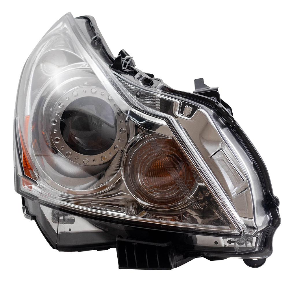 Brock Replacement Passenger HID Headlight with Smoked Lens Compatible with 2010-2013 G37 Sedan